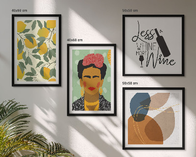 Wanddeko-set Zitronenweinporträt von Frida