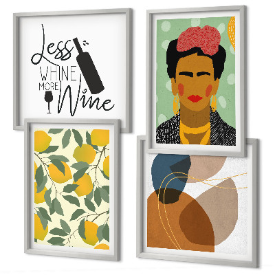 Wanddeko-set Zitronenweinporträt von Frida