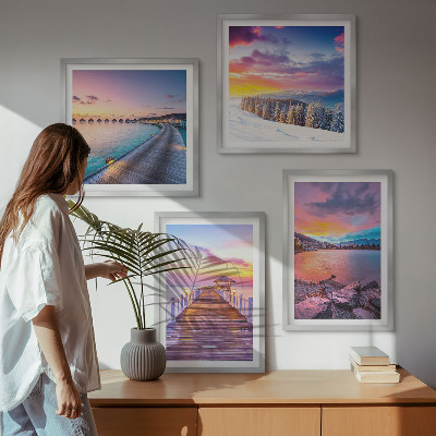 Wanddeko-set Winterlandschaft des Pierbergs