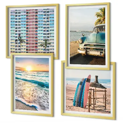 Sonnenuntergang in Miami als gerahmtes Polyptychon