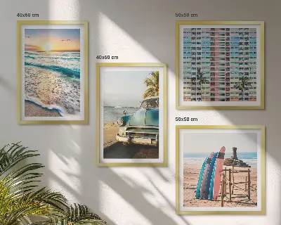 Sonnenuntergang in Miami als gerahmtes Polyptychon