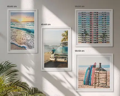 Sonnenuntergang in Miami als gerahmtes Polyptychon