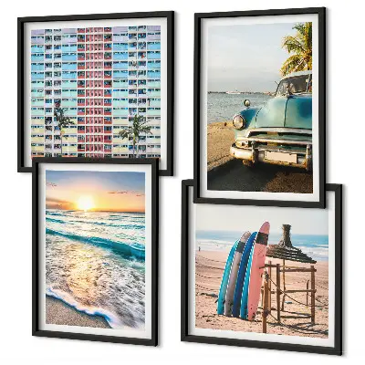 Sonnenuntergang in Miami als gerahmtes Polyptychon