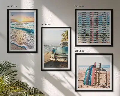 Sonnenuntergang in Miami als gerahmtes Polyptychon