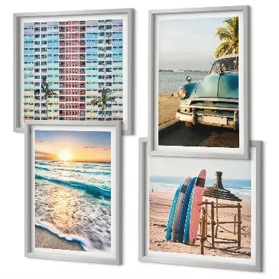 Sonnenuntergang in Miami als gerahmtes Polyptychon