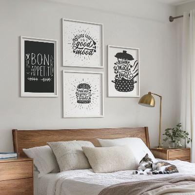 Wanddeko-set Grafiken, Lebensmittel, kulinarische Slogans
