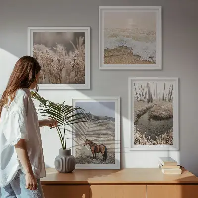 Pferdelandschaft Seegraswald als gerahmtes Polyptychon