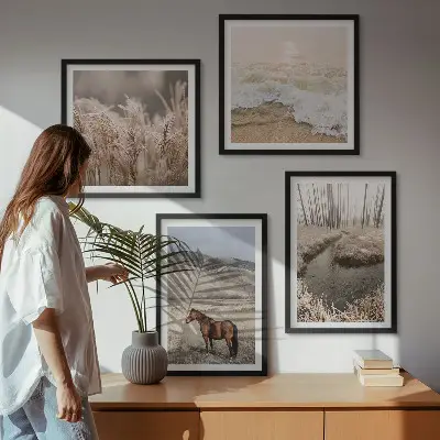 Pferdelandschaft Seegraswald als gerahmtes Polyptychon