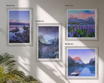 Wanddeko-set Berglandschaften, Wasser, Blumenfeld