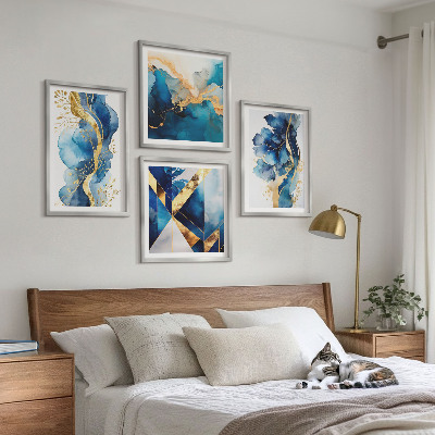Wanddeko-set Blaue abstrakte Muster
