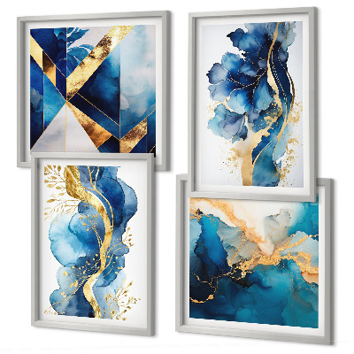 Wanddeko-set Blaue abstrakte Muster