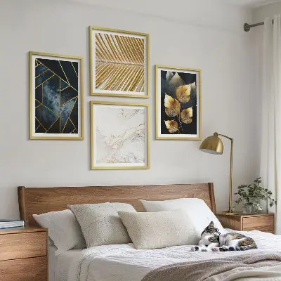 Wanddeko-Set mit modernen Pflanzenmustern