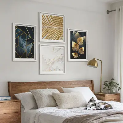 Wanddeko-Set mit modernen Pflanzenmustern
