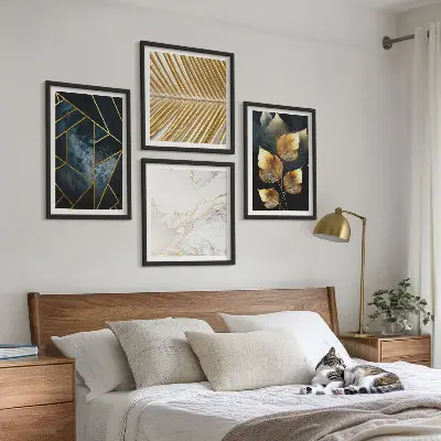Wanddeko-Set mit modernen Pflanzenmustern