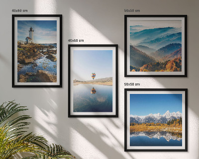 Wanddeko-set Ausblicke auf die Natur, Leuchtturm, Berge