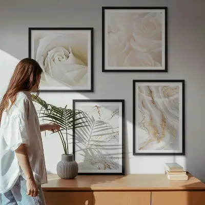 Polyptychon mit Rahmen elegantes Marmormuster