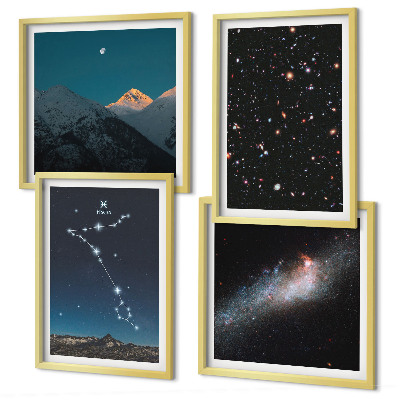 Polyptychon mit rahmen Kosmische Landschaften der Fische-Berge