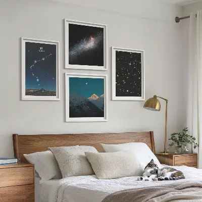Wanddeko-Set Motiv Galaxienraum Wassermann-Berge