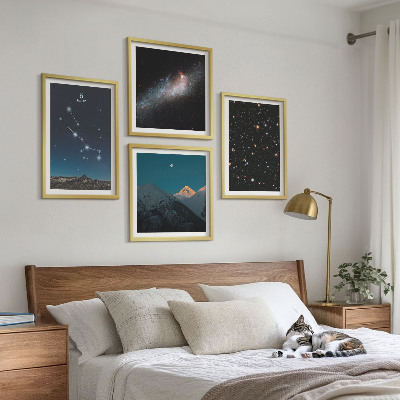 Polyptychon mit rahmen Kosmische Sternenlandschaften