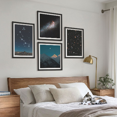 Polyptychon mit rahmen Kosmische Sternenlandschaften