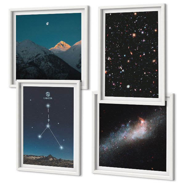 Polyptychon mit rahmen Weltraumgalaxie-Konstellation Krebs