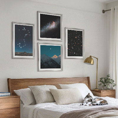 Polyptychon mit rahmen Weltraumlandschaften von Galaxien