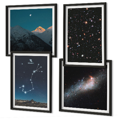 Polyptychon mit rahmen Weltraumlandschaften von Galaxien