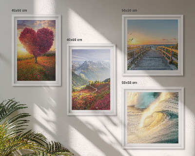 Wanddeko-set Landschaften Berge Wellen Baum Herz Pier
