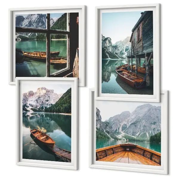 Wanddeko-Set Haus am Bergsee
