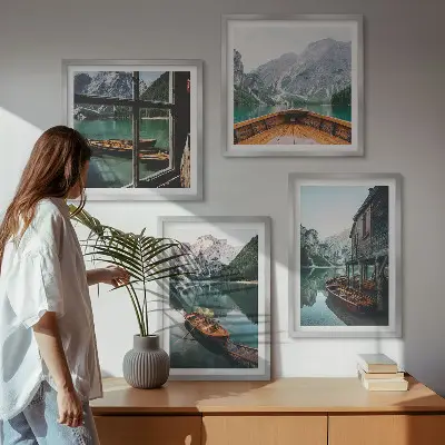 Wanddeko-Set Haus am Bergsee