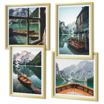 Wanddeko-Set Haus am Bergsee