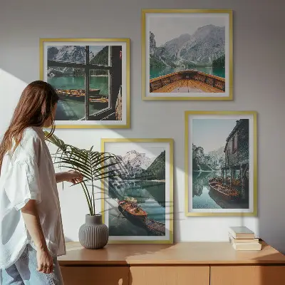 Wanddeko-Set Haus am Bergsee