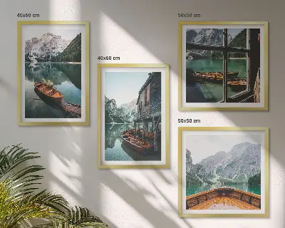 Wanddeko-Set Haus am Bergsee