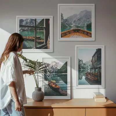 Wanddeko-Set Haus am Bergsee