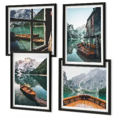 Wanddeko-Set Haus am Bergsee