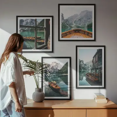 Wanddeko-Set Haus am Bergsee