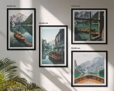 Wanddeko-Set Haus am Bergsee