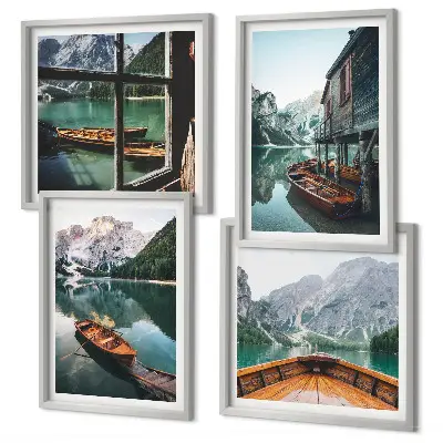 Wanddeko-Set Haus am Bergsee