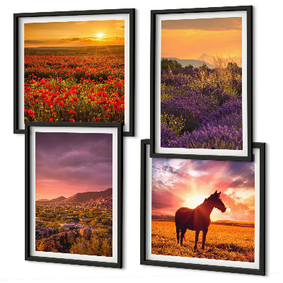 Wanddeko-set Berglandschaft Rosslavendel