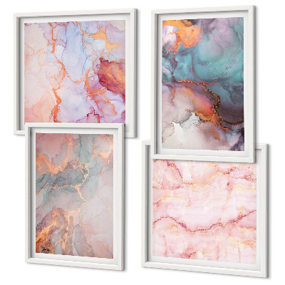 Wanddeko-set Abstrakte Pastellmuster