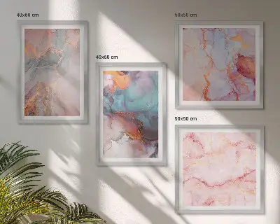 Wanddeko-Set mit abstrakten Pastellmustern
