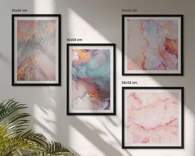 Wanddeko-Set mit abstrakten Pastellmustern