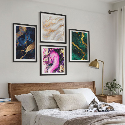 Polyptychon mit rahmen Abstrakter Marmor mit Farben