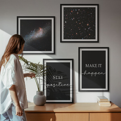 Polyptychon mit rahmen Motivationsslogans Sterne Weltraum
