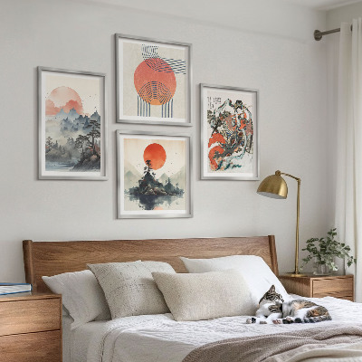 Wanddeko-set Asiatische Landschaften Japandi