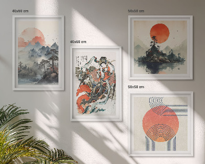Wanddeko-set Asiatische Landschaften Japandi