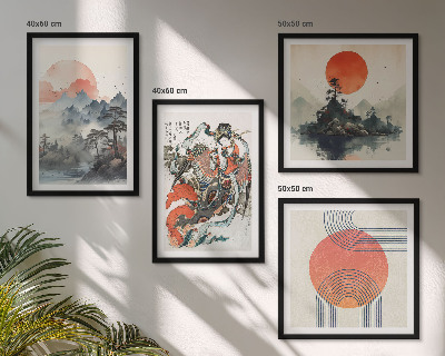Wanddeko-set Asiatische Landschaften Japandi