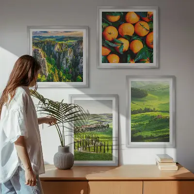 Wanddeko-Set italienische Landschaft mit Orangen