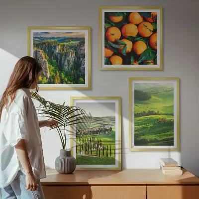 Wanddeko-Set italienische Landschaft mit Orangen
