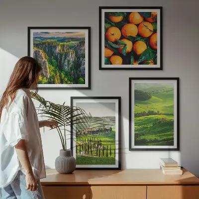 Wanddeko-Set italienische Landschaft mit Orangen